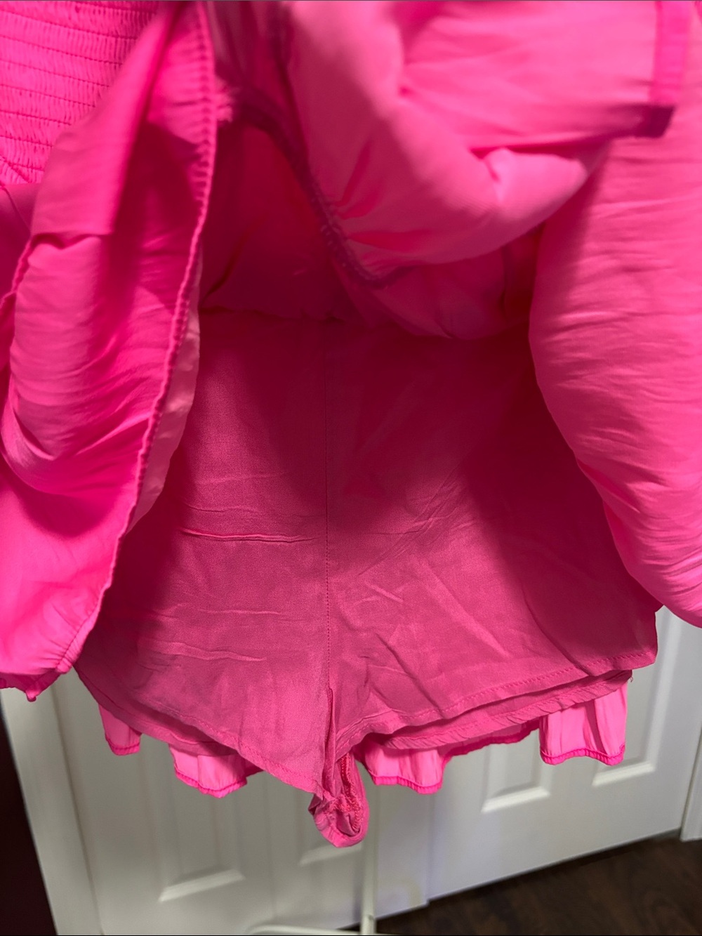 Hot Pink Tiered Ruffle Mini Skort - Picture 4 of 4